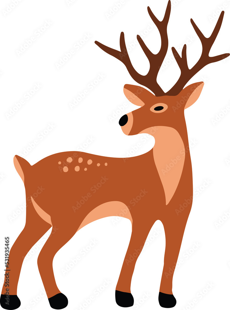 Fototapeta premium Gold Deer Christmas clip art Illustration