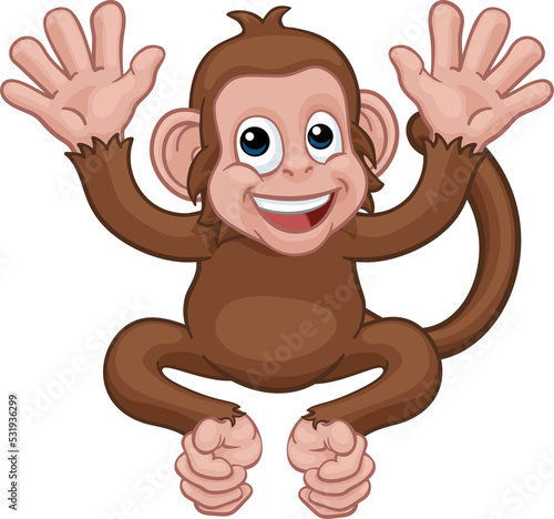 Monkey Cartoon Character An...