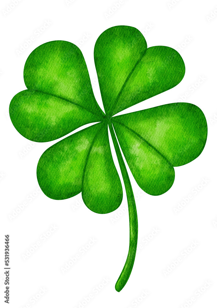 green clover leaf watercolor illustration green clover leaf watercolor illustration