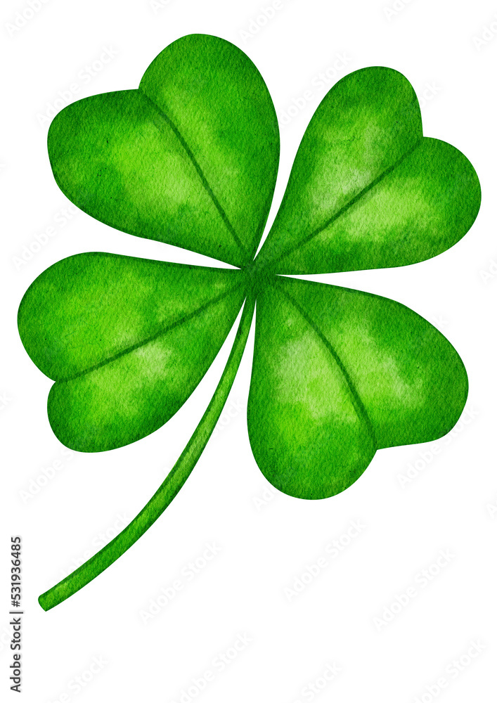 green clover leaf watercolor illustration green clover leaf watercolor illustration