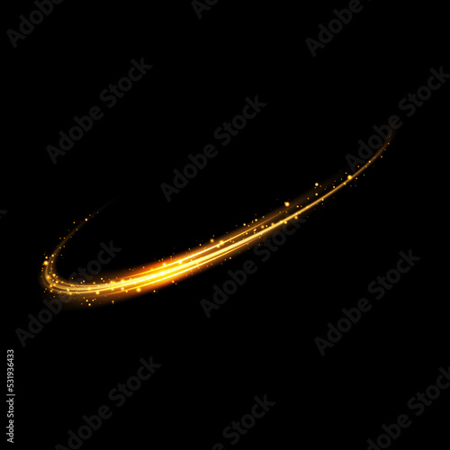 Abstract beautiful light background. Magic sparks on a dark background. Mystical speed stripes, glitter effect. Shine of cosmic rays. Neon lines of speed and fast wind. Glow effect, powerful energy.