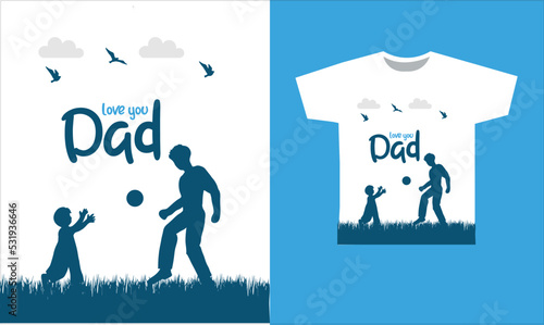 love you dad Father and child shoelaces tied together. father and child shoes vector design. Printable designs on t-shirt.