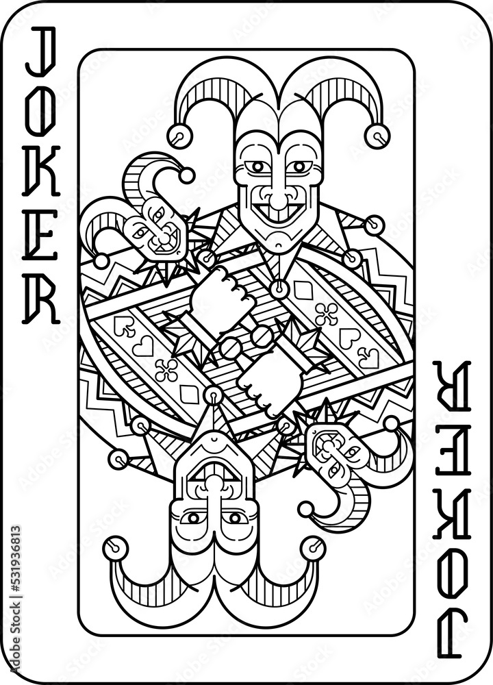Playing Card Joker Black and White Playing Card Joker Black and White