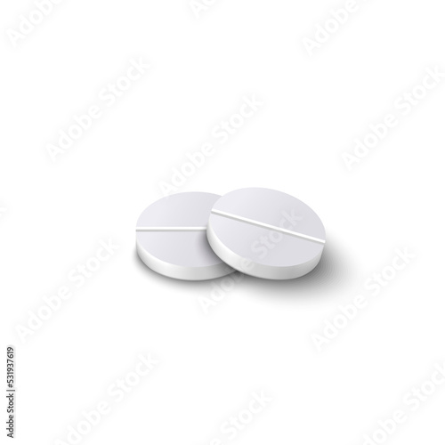 Fizzy tablet 3d mock up, realistic vector illustration isolated transparent