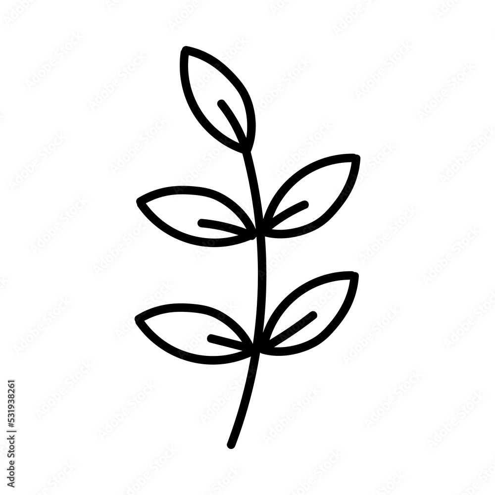 Hand drawn leaves icon. Cute and simple vector iilustration isolated on white background. Hand drawn leaves icon. Cute and simple vector iilustration isolated on white background.