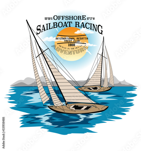 sketch sail graphic design.Can be used as t shirt printing design.