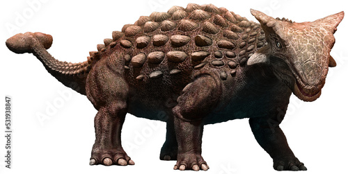 Ankylosaurus from the Cretaceous era 3D illustration	 photo
