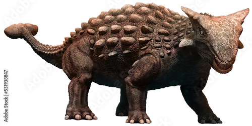 Tableau sur toile Ankylosaurus from the Cretaceous era 3D illustration
