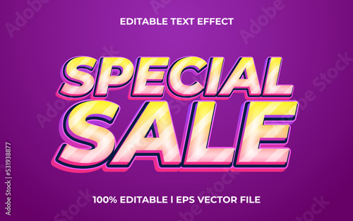 Special sale text effect editable video cover and banner text style, 3d typography template