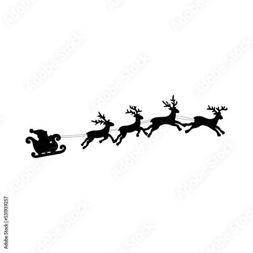 Isolated santa claus with reindeer in the white background. Vector EPS 10.