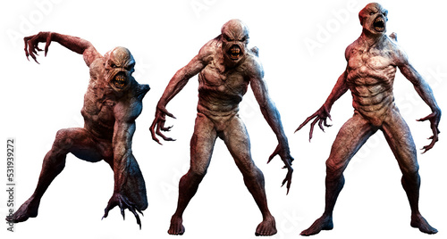 Mutant horror creatures 3D illustrations 