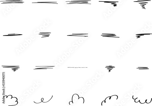 lines hand drawn with different shape.doodle design elements set isolated on white background. vector illustration art 5