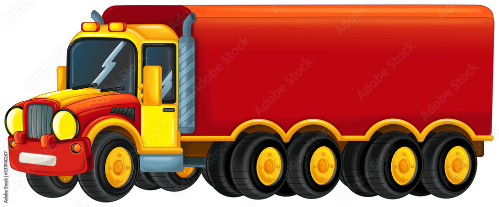 cartoon scene with truck car isolated illustration for children cartoon scene with truck car isolated illustration for children