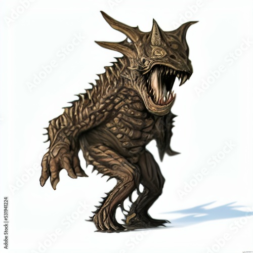 Fantasy monster, terrible creature, digital illustration.. © eestingnef