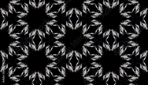 Seamless pattern with crayf...