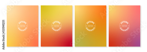 Set of autumn gradient backgrounds in bright colors. For brochures, booklets, banners, wallpapers, branding, social media and other projects. For web and print.