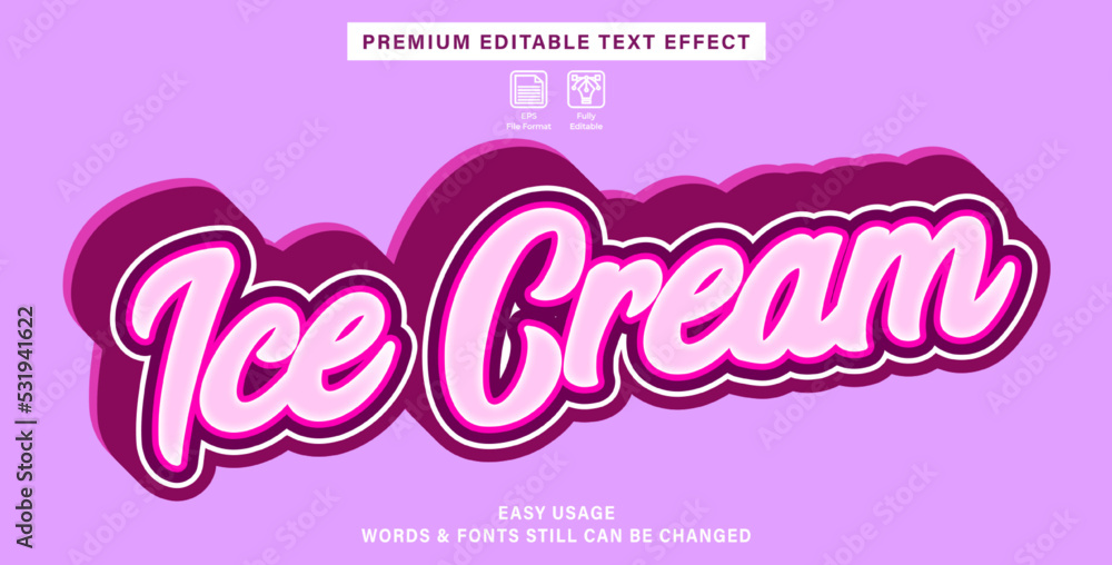 Graffiti style ice cream editable text effect Graffiti style ice cream editable text effect