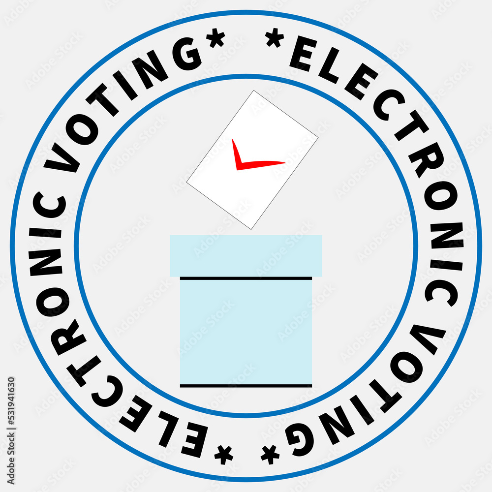 Sheet with red checkmark falls into ballot box Sheet with red checkmark falls into ballot box