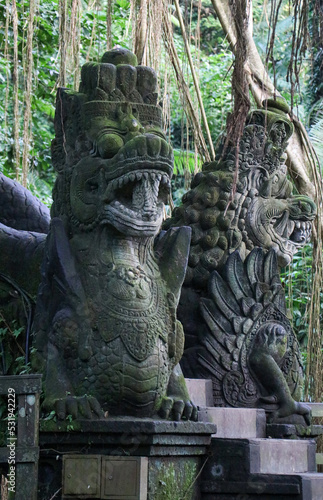 Indonesian Statues in Forest - Ubud, Bali, Indonesia