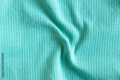 Fotografie, Obraz Waved ribbed cotton fabric texture green color
