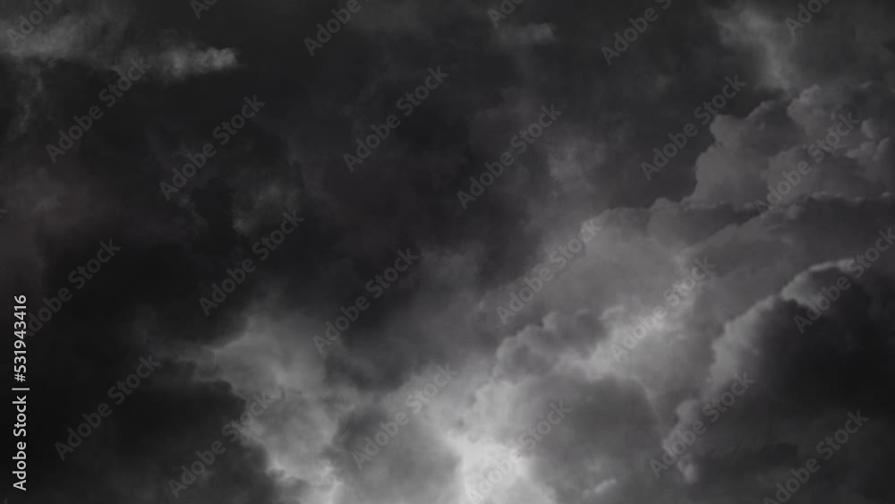 4k view of dark clouds and thunderstorms moving away in the dark sky. 4k view of dark clouds and thunderstorms moving away in the dark sky.