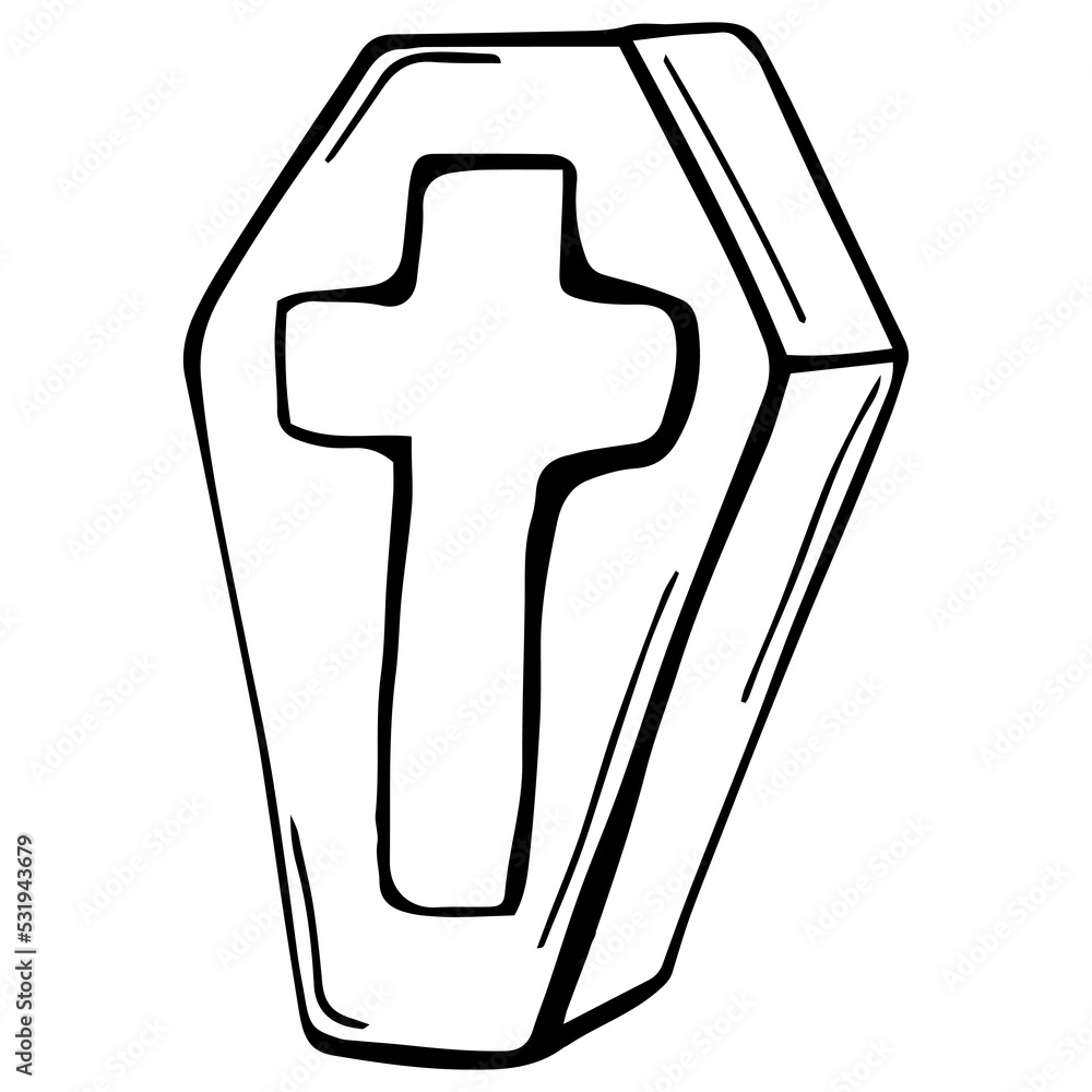 Halloween hand drawn scary grave doodle black sketch Halloween hand drawn scary grave doodle black sketch