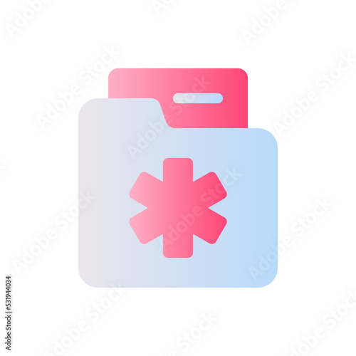 Medical history flat gradient two-color ui icon. Patient anamnesis. Disease information record. Simple filled pictogram. GUI, UX design for mobile application. Vector isolated RGB illustration
