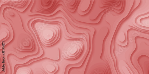 Abstract red background with circles .Modern and creative papercut and color multi layer gradient on vector red pattern background . Papercut style background and realistic  decoration  paper texture 