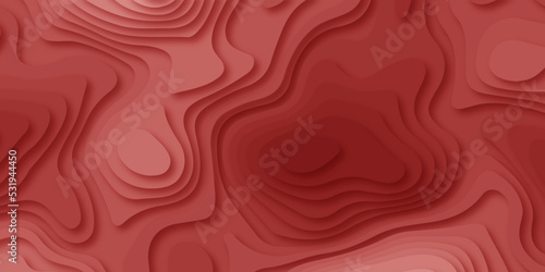 Abstract red background with circles .Modern and creative papercut and color multi layer gradient on vector red pattern background . Papercut style background and realistic decoration paper texture 