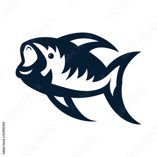 Fish glyph icon illustration. Illustration icon related to water animals. Simple design editable