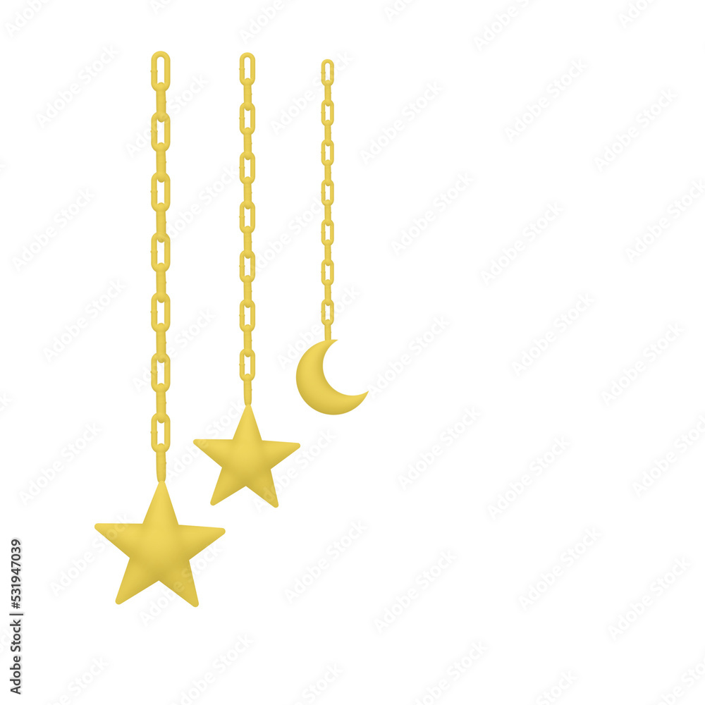 Golden Star and Moon Decoration Golden Star and Moon Decoration