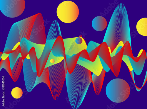 3D resonance background abstract, for editing, cover template, wallpaper.