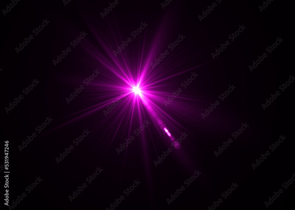 lens flare effect on black background