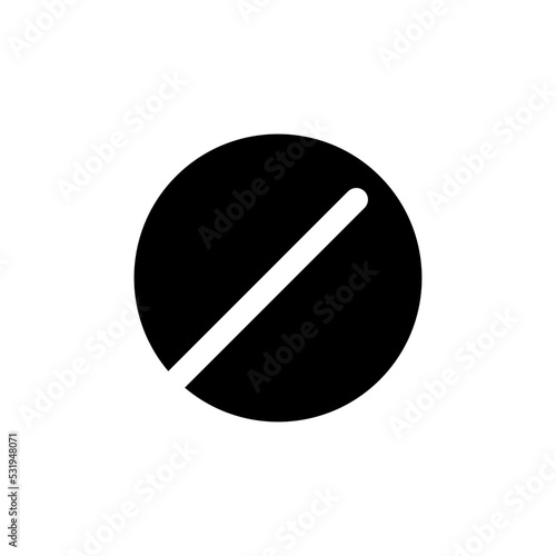 Disk shaped tablet black glyph ui icon. Oral medication. Solid dosage. User interface design. Silhouette symbol on white space. Solid pictogram for web, mobile. Isolated vector illustration