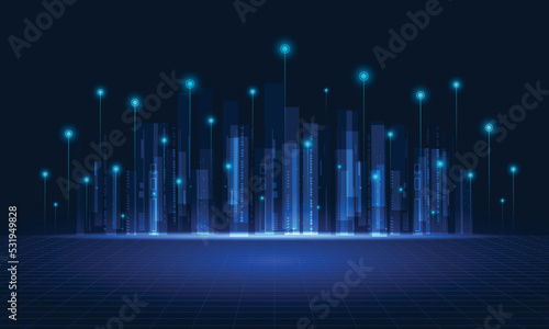 Technology background with dark blue.