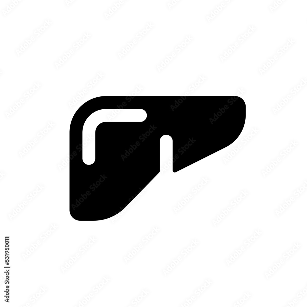 Liver black glyph ui icon. Internal body organ. Checkup of digestive system. User interface design. Silhouette symbol on white space. Solid pictogram for web, mobile. Isolated vector illustration Liver black glyph ui icon. Internal body organ. Checkup of digestive system. User interface design. Silhouette symbol on white space. Solid pictogram for web, mobile. Isolated vector illustration