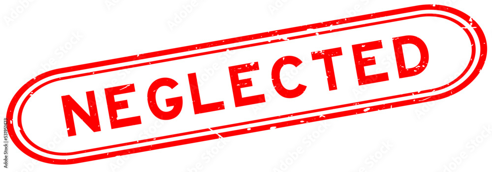 Grunge red neglected word rubber seal stamp on white background Grunge red neglected word rubber seal stamp on white background