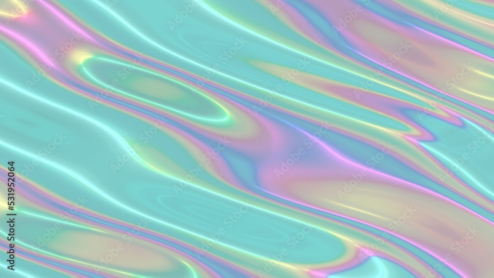 Light pearlescent texture of creases in the fabric, 16x9 landscape orientation background, 3D rendering