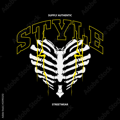 The bone style streetwear design vector