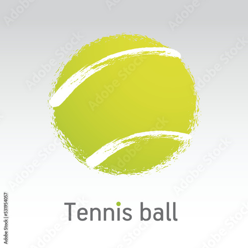 Tennis ball, grunge hand drawn vector illustration