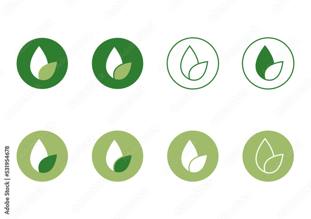 set of green eco icons set of green eco icons