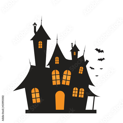 Halloween haunted house cartoon vector illustration