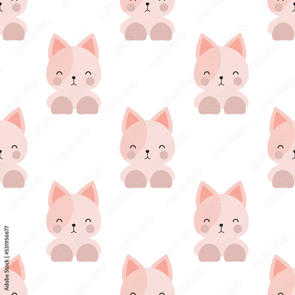 Simle or solid cat doll seamless texture