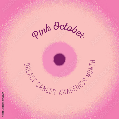 pink october ribbon grainy breast cancer awareness month template 