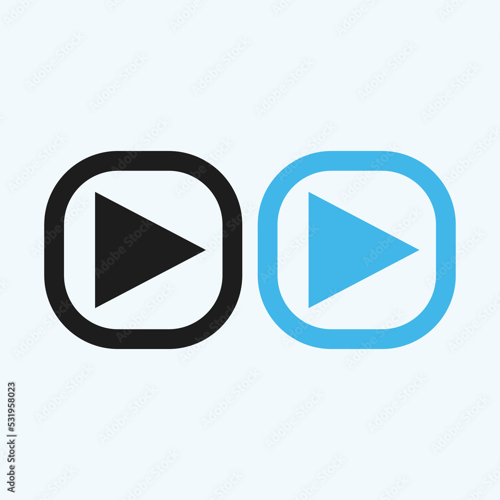 Play button icon in trendy flat style isolated on grey background. Play symbol for your web site design, logo, app, UI. Vector illustration Play button icon in trendy flat style isolated on grey background. Play symbol for your web site design, logo, app, UI. Vector illustration