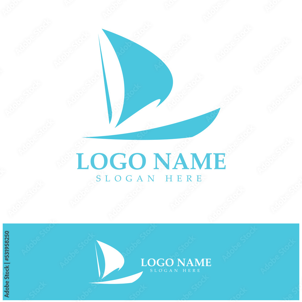 Simple Sailboat dhow boat on Sea Ocean Wave art style logo design, Daily cruises, sea travel, vector icon ILLUSTRATION Simple Sailboat dhow boat on Sea Ocean Wave art style logo design, Daily cruises, sea travel, vector icon ILLUSTRATION