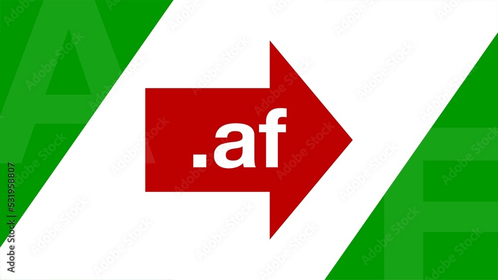 Domain for Afghanistan: .af tld in an colorful arrow Stock-Illustration |  Adobe Stock
