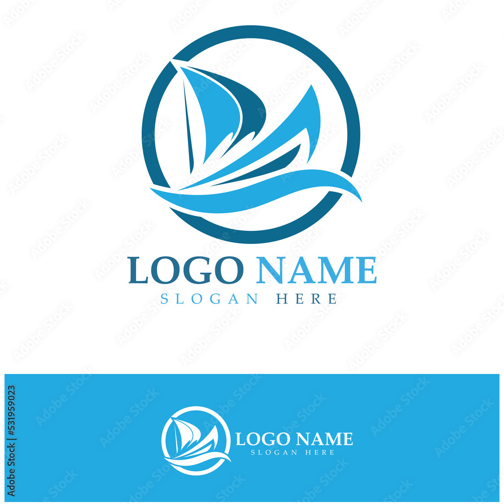 Simple Sailboat dhow boat on Sea Ocean Wave art style logo design, Daily cruises, sea travel, vector icon ILLUSTRATION Simple Sailboat dhow boat on Sea Ocean Wave art style logo design, Daily cruises, sea travel, vector icon ILLUSTRATION