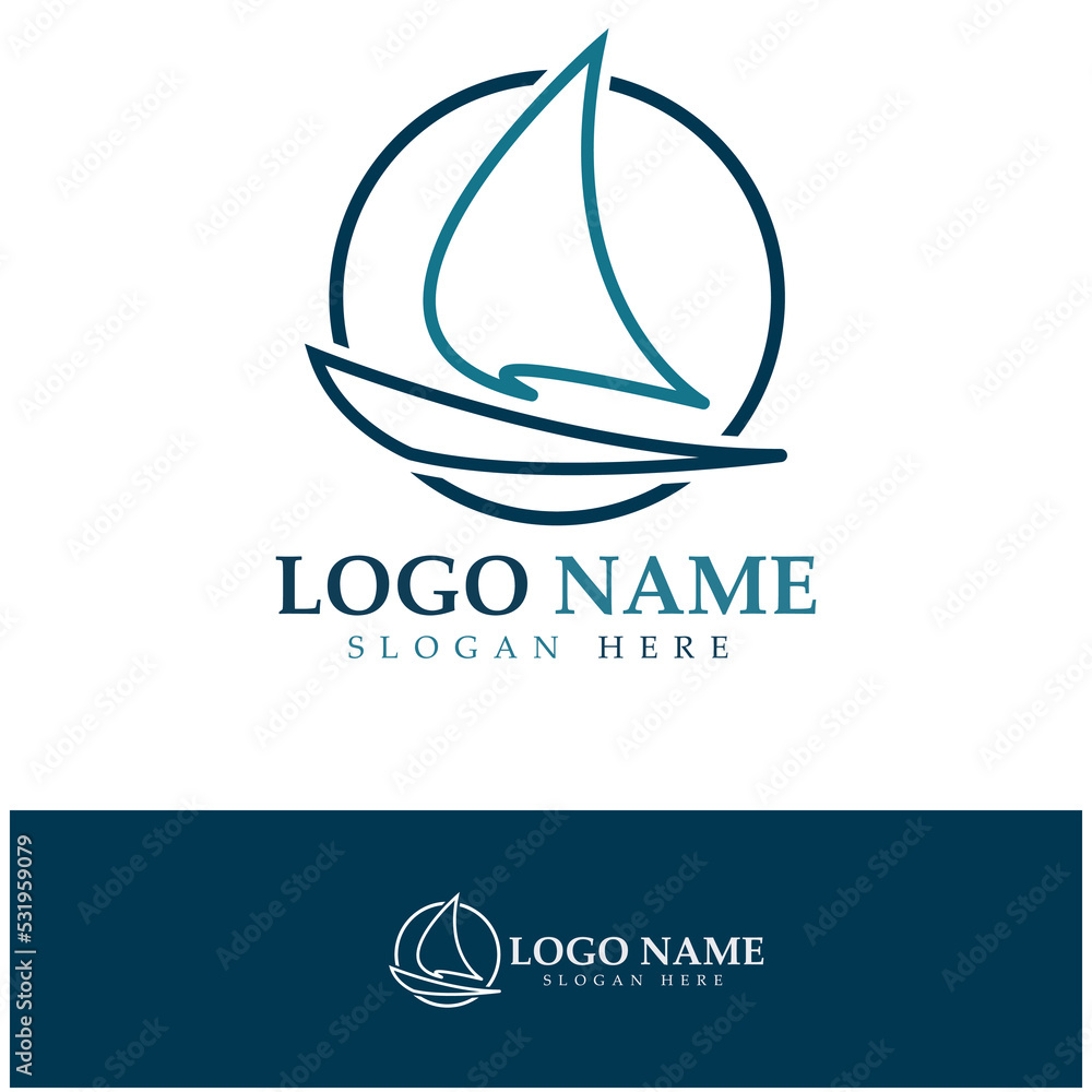 Simple Sailboat dhow boat on Sea Ocean Wave art style logo design, Daily cruises, sea travel, vector icon ILLUSTRATION Simple Sailboat dhow boat on Sea Ocean Wave art style logo design, Daily cruises, sea travel, vector icon ILLUSTRATION