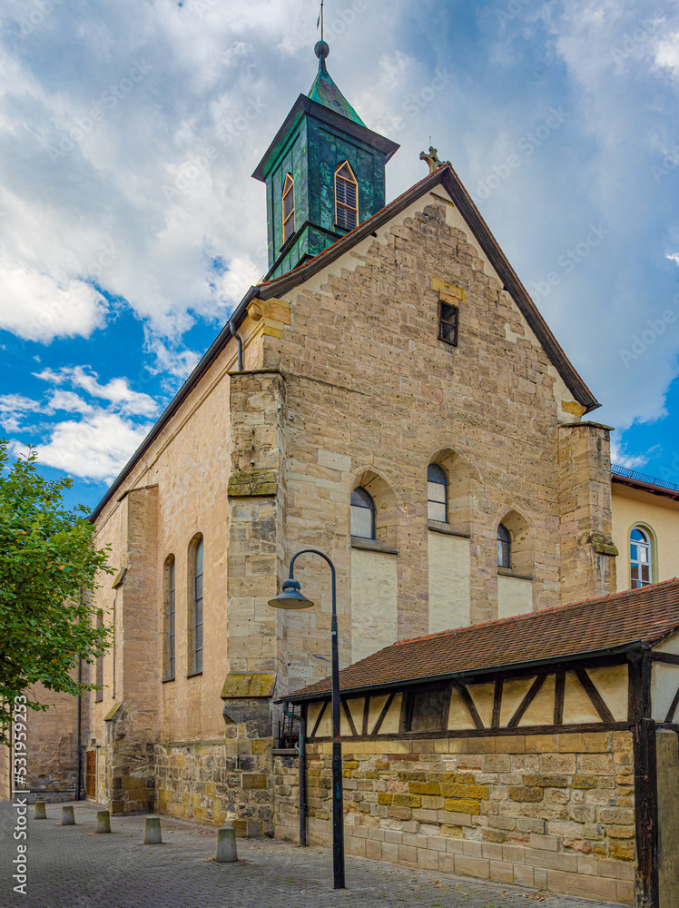 Obraz premium Exterior view of the Augustinuskirche St. Augustine Lutheran church, Schwaebisch Gmuend, Baden-Wuerttemberg, Germany, Europe